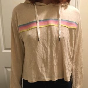 Comfortable hooded v-neck long-sleeve sweater